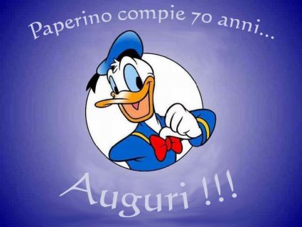 Paperino, anni, compleanno, auguri, 70