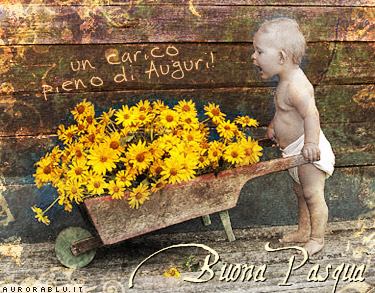 bimbo, cariola, auguri pasqua, fiori, sforzo, forza, potenza, cartoline amore, fatica, ripagata