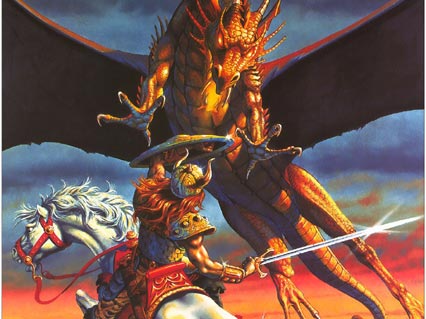 drago, fantasy, guerriero