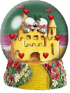 castello d'amore, diddl, cuori, palla di vetro, cartolina amore, sogno, vissero felici e contenti