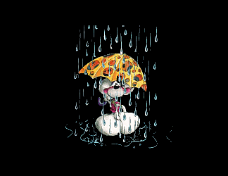 diddl animato, pioggia, ombrello,