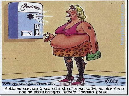 condom, preservativi, distributore, sfacciato, battuta, grassa, brutta, donna