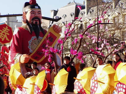 festa, colori, cinese, capodanno, ombrelli, gialli