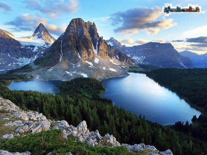 monti, laghi, freddo, neve, sole, verde, alberi