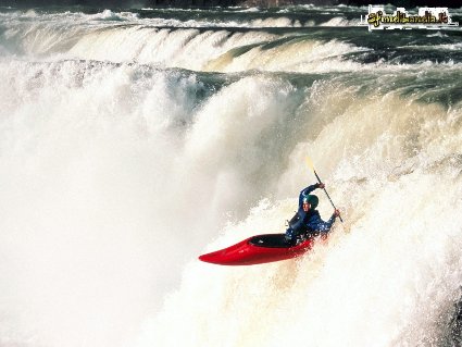 fresco, rapide, acqua, scorrere, estremo, canoa, tuffo, dislivello, cascata