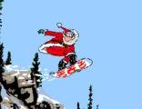 babbo, natale, santa, claus, snow board, slitta, regali, festa, neve, montagna