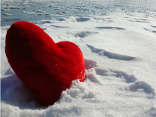 cartoline amore, cartolina cuore, amore nel cuore, neve fresca, calore inverno