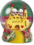 castello d'amore, diddl, cuori, palla di vetro, cartolina amore, sogno, vissero felici e contenti