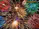 cartolina Fuochi di Artificio, anno nuovo, felice, cartoline capodanno, auguri, gioia, colori
