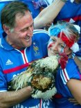 cartoline galline, francia, tifosi, nazionale, simpatia,galli e galletti, animali da stadio